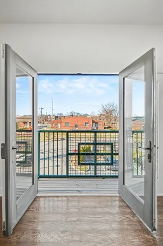 a city view from a balcony