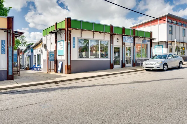 a view of a path along with building