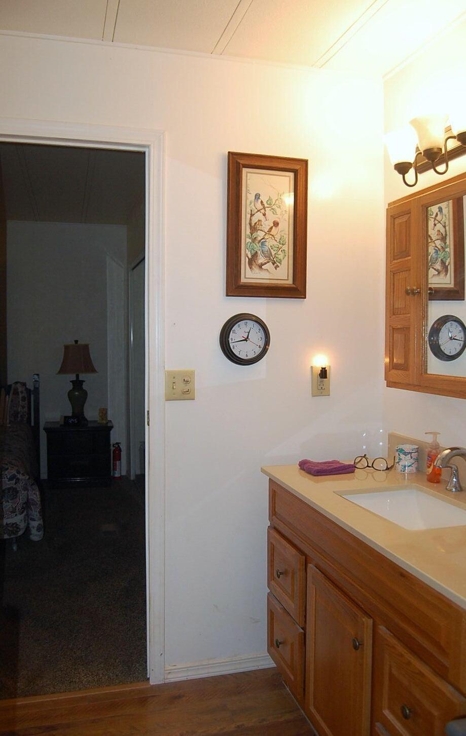 350 Hamilton Avenue Cave Junction, OR 97523 - Photo 12 of 23 a bathroom with a sink and a mirror
