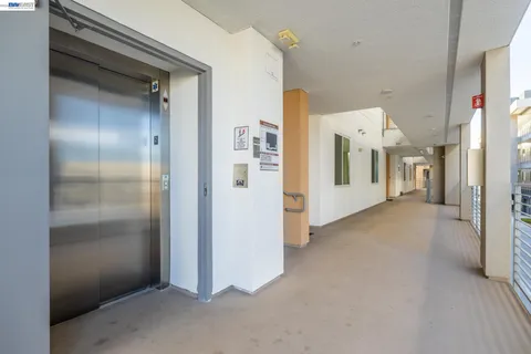 a view of a hallway with closet area