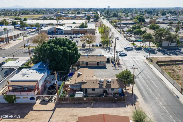 an aerial view of a city