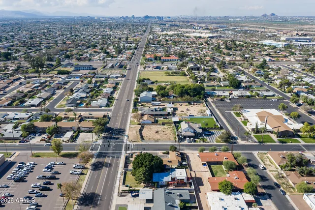an aerial view of a city