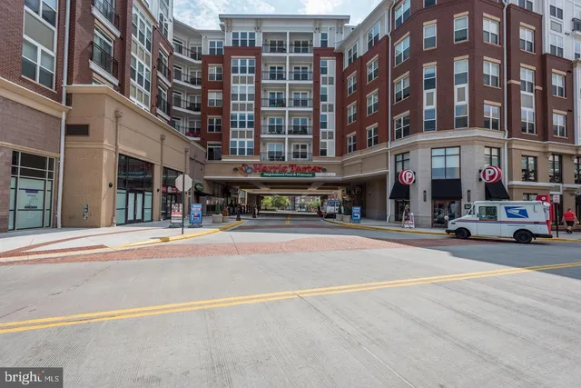 a view of a building with a street