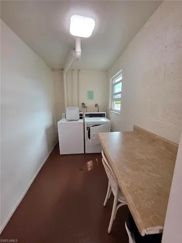 a view of an outdoor space with a large window