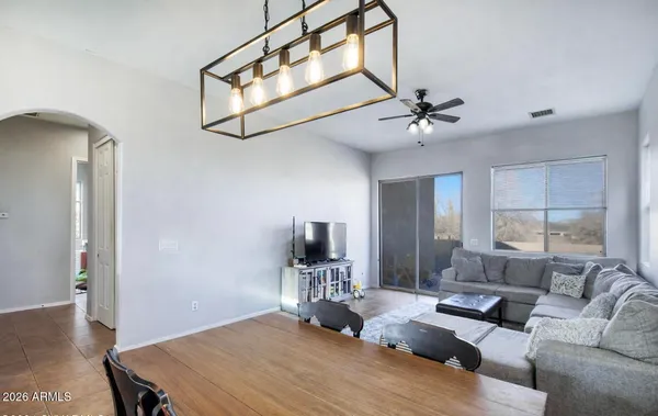 a living room with furniture