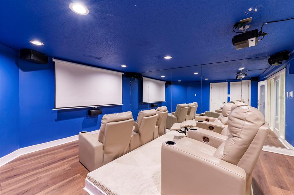2268 Kings Point Drive Largo, FL 33774 - Photo 53 of 84 a media room with lots of chairs and a projector