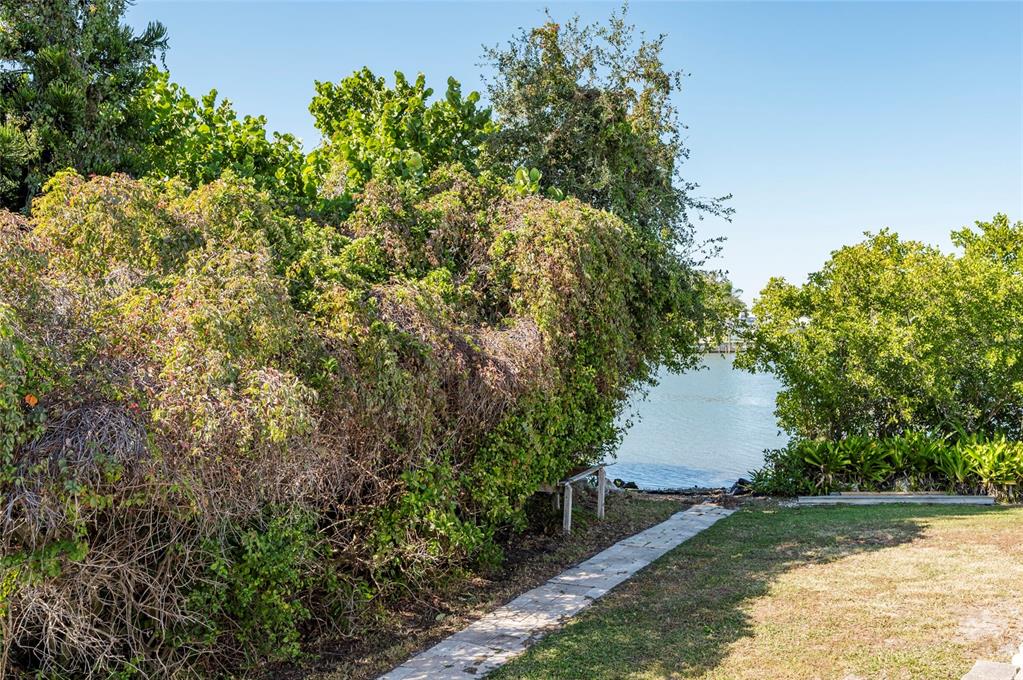2268 Kings Point Drive Largo, FL 33774 - Photo 79 of 84 a view of a yard with plants and a fountain