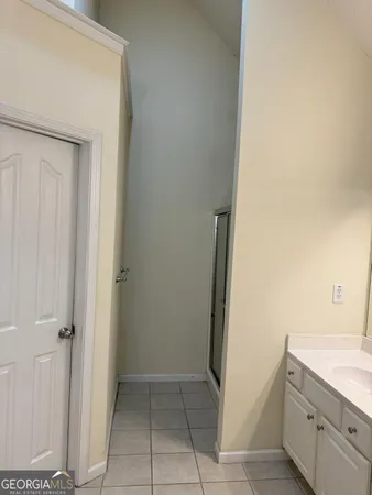 an empty room with closet