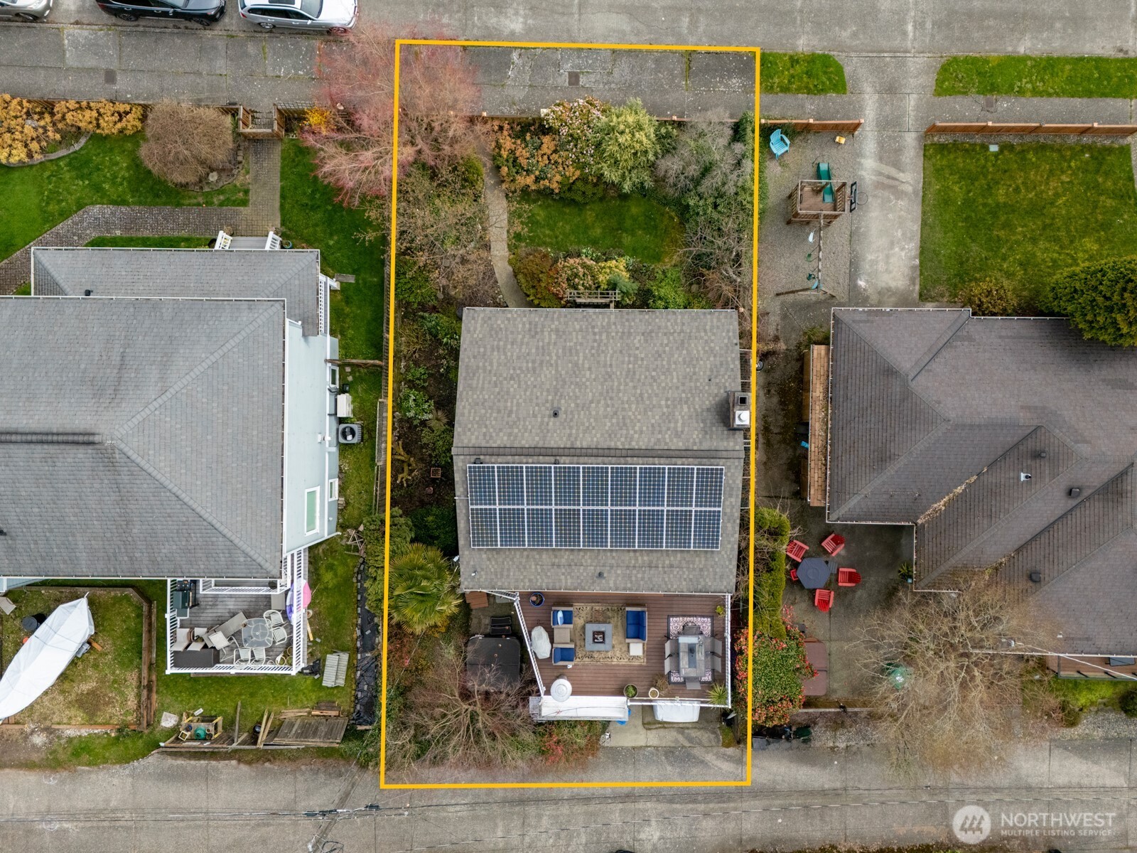 8451 40th Avenue Southwest Seattle, WA 98136 - Photo 32 of 37 aerial view of a house with a garden