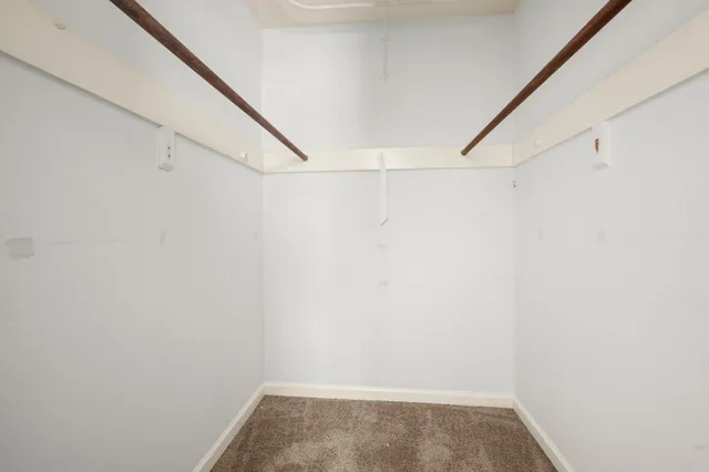 a view of small space with racks on the wall