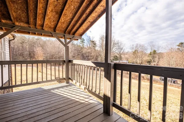 a view of a wooden deck