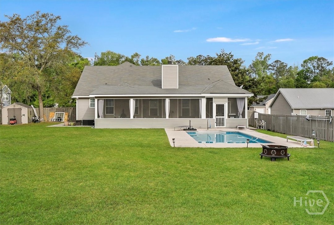 107 Buford Hill Road Eden, GA 31307 - Photo 46 of 51 REAR EXTERIOR VIEW WITH SALT WATER POOL
