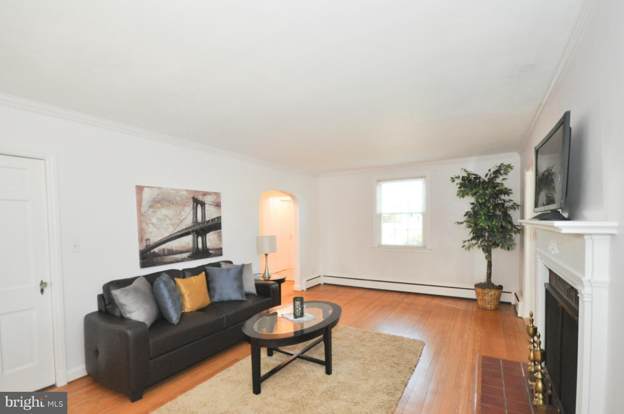 409 Aigburth Road Baltimore, MD 21286 - Photo 6 of 27 a living room with furniture a window and a fireplace