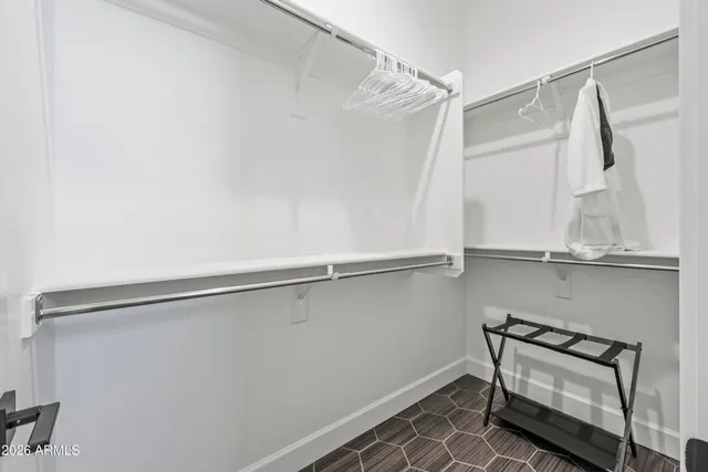 a view of a room with rack on the wall