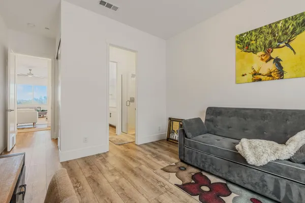 a living room with furniture and a couch