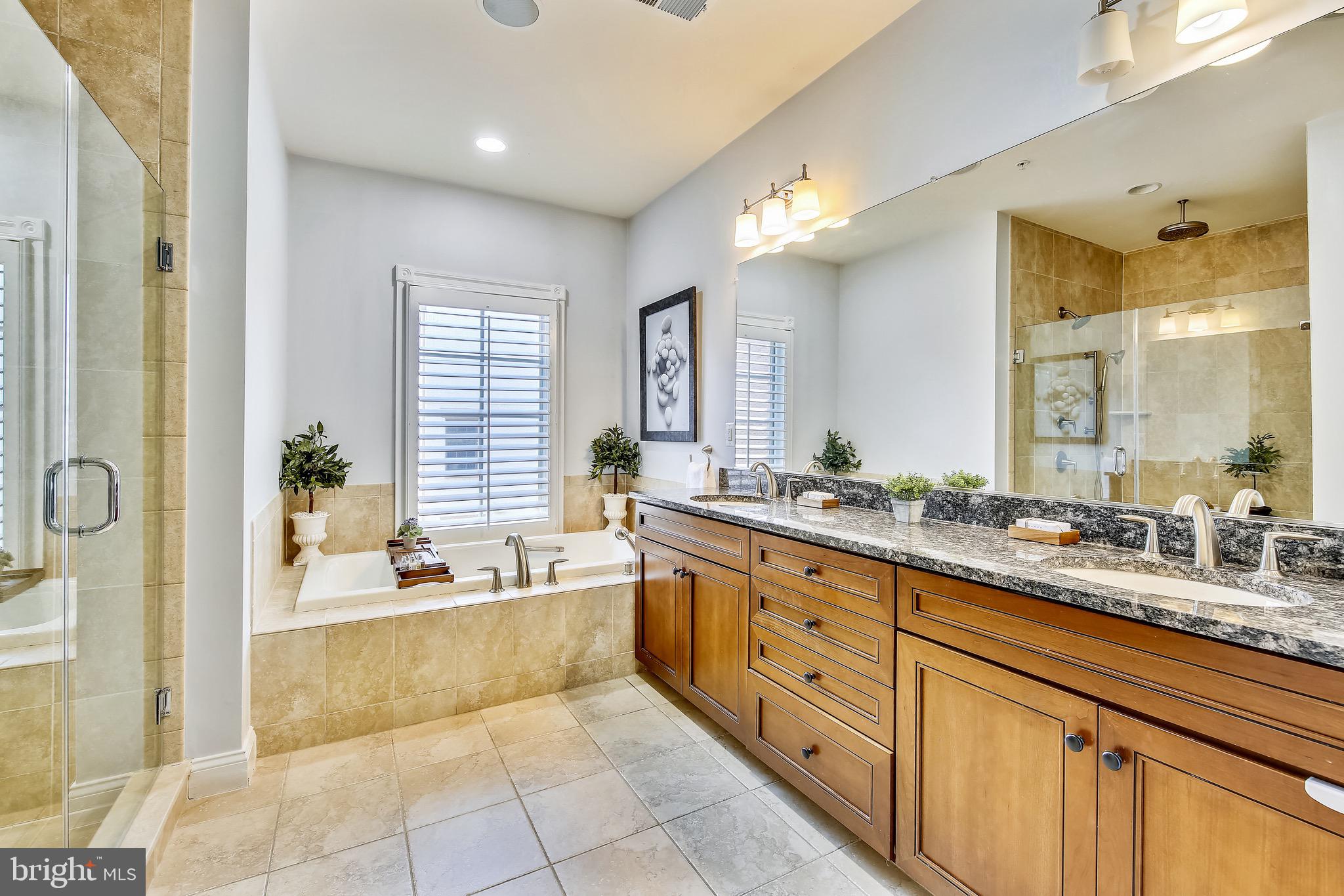 1411 Ridgeview Way Washington, DC 20007 - Photo 18 of 43 Master Bath w Dual Vanities and Jetted Tub