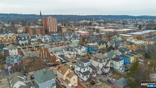 a view of a city with tall buildings