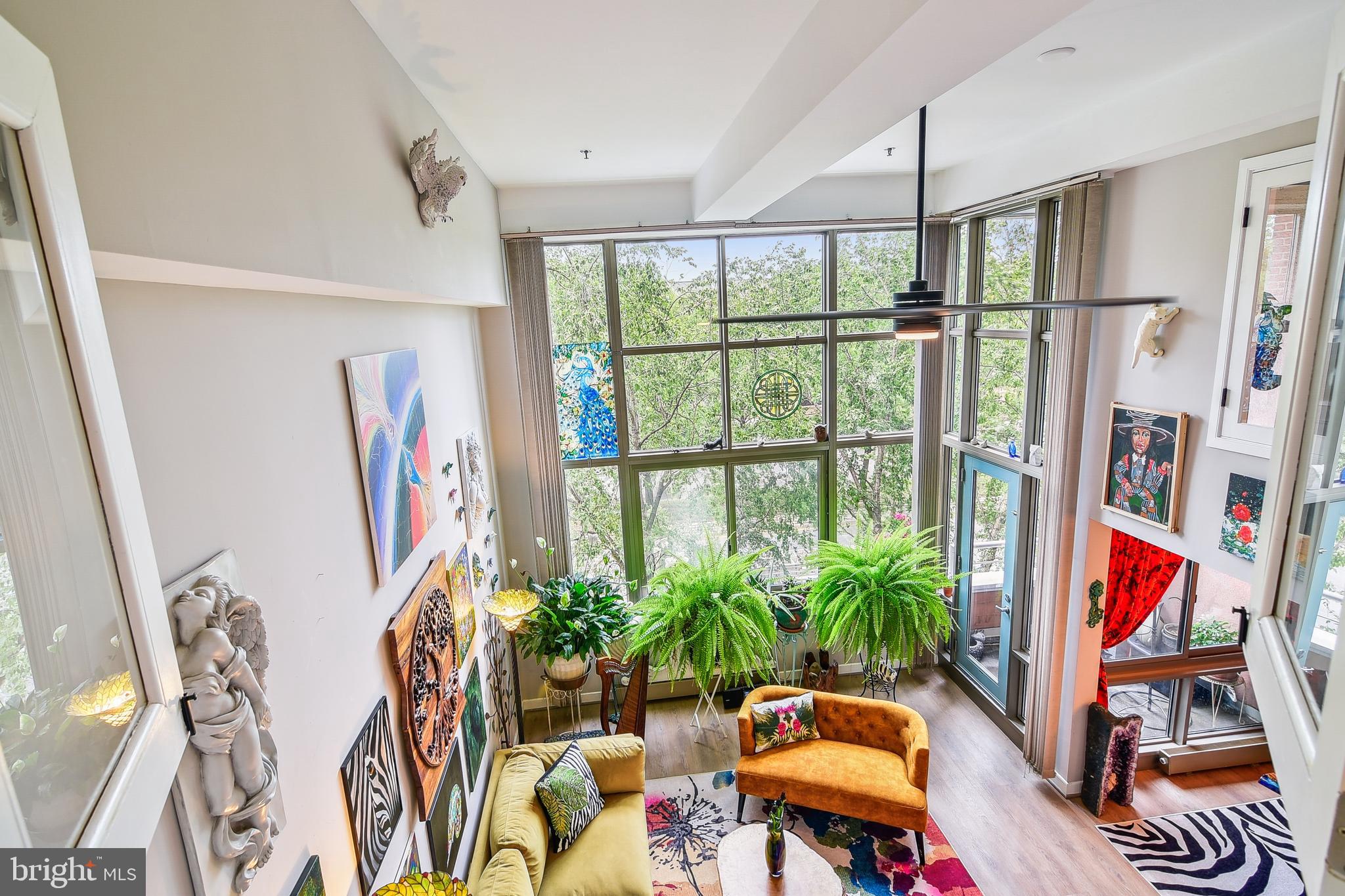 2901 Boston Street, Unit 206 Baltimore, MD 21224 - Photo 26 of 63 a living room with furniture and a potted plant