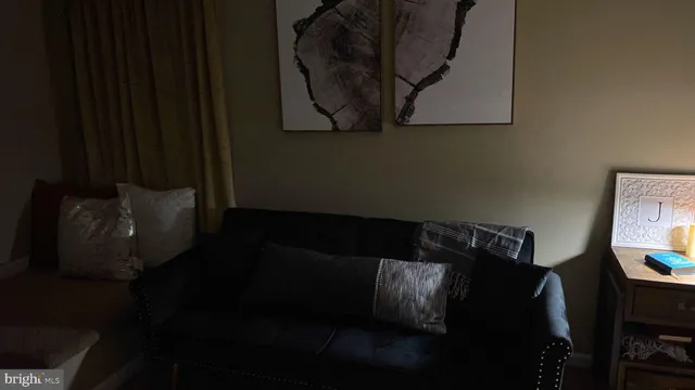 a close up of a couch in a kitchen