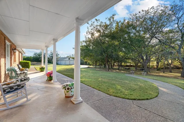 a view of a house with a patio