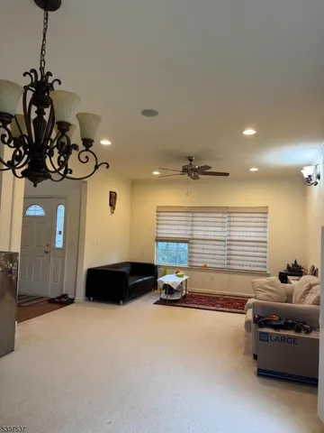 a view of a couch in a room