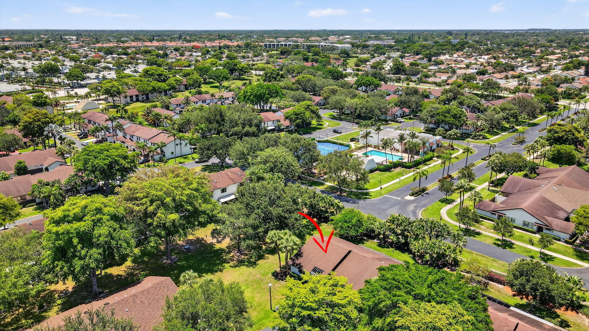 8811 Southwest 21st Court, Unit B Boca Raton, FL 33433 - Photo 36 of 46 an aerial view of residential houses with outdoor space and trees