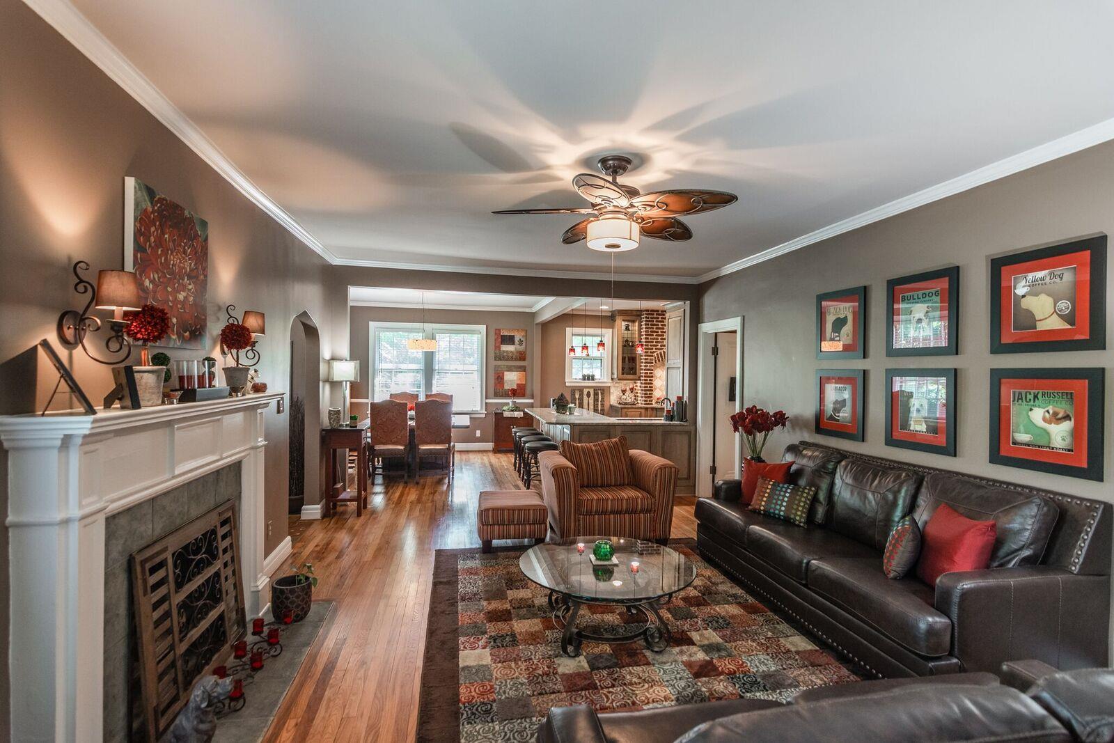 114 Spring Valley Road Nashville, TN 37214 - Photo 9 of 30 a living room with furniture fireplace and wooden floor