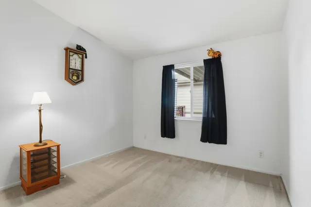 a view of a room with a mirror