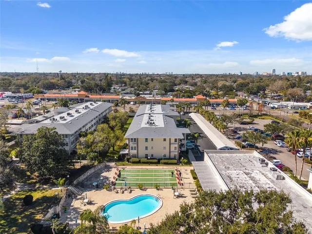 an aerial view of a city