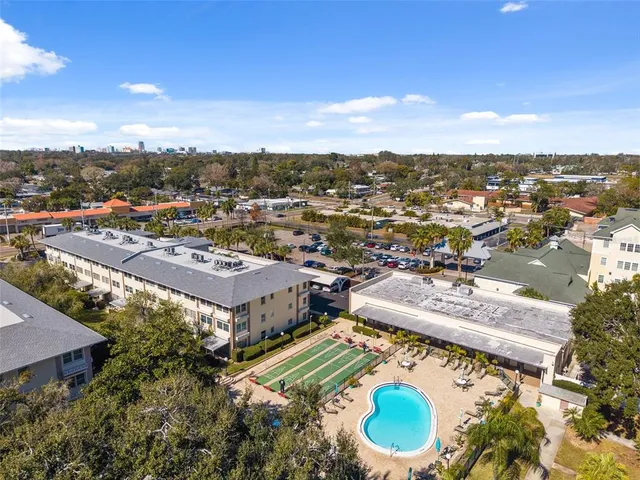 an aerial view of a city with lots of residential buildings