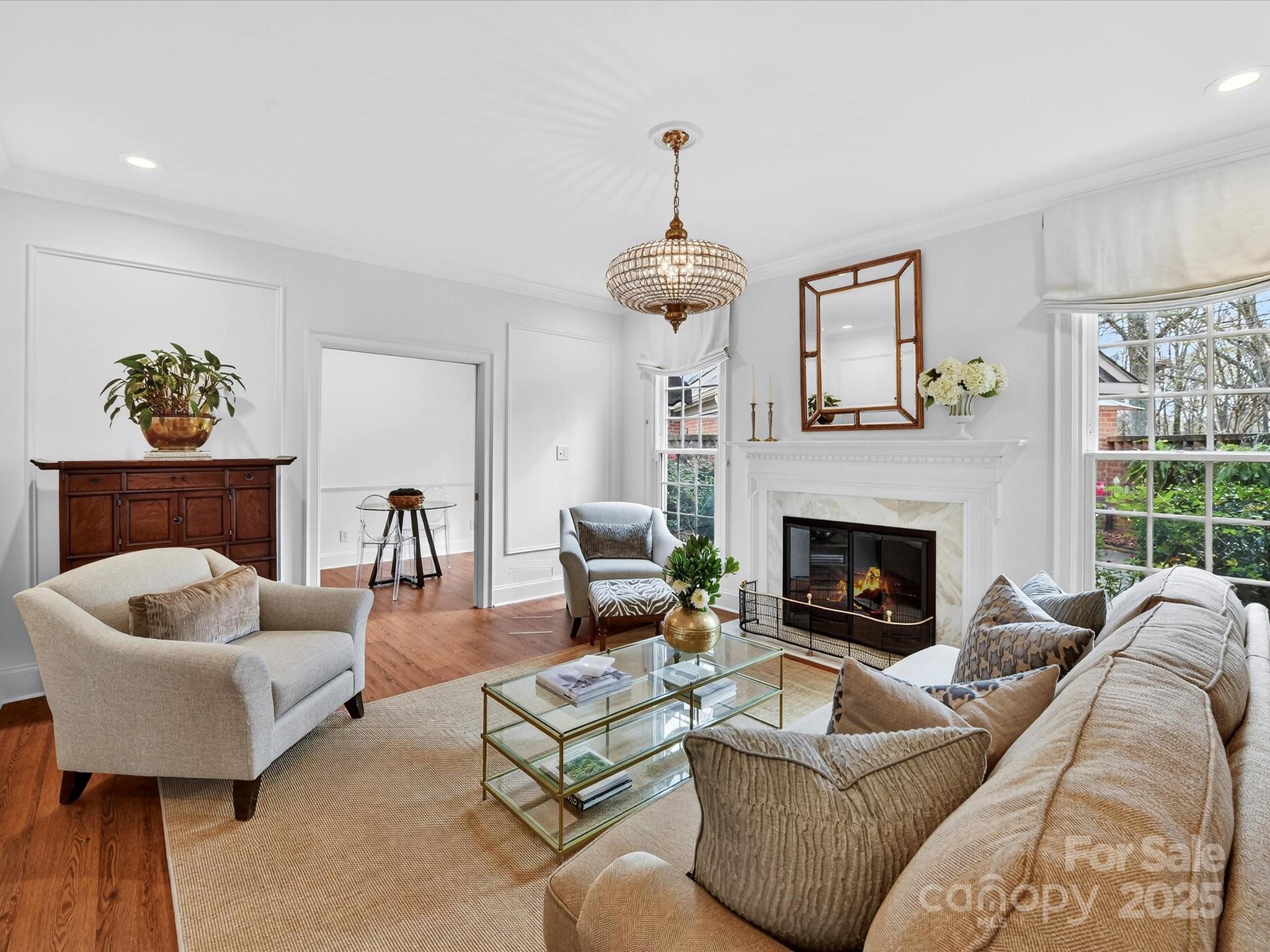 2813 Sharon View Road Charlotte, NC 28210 - Photo 11 of 40 a living room with furniture and a fireplace