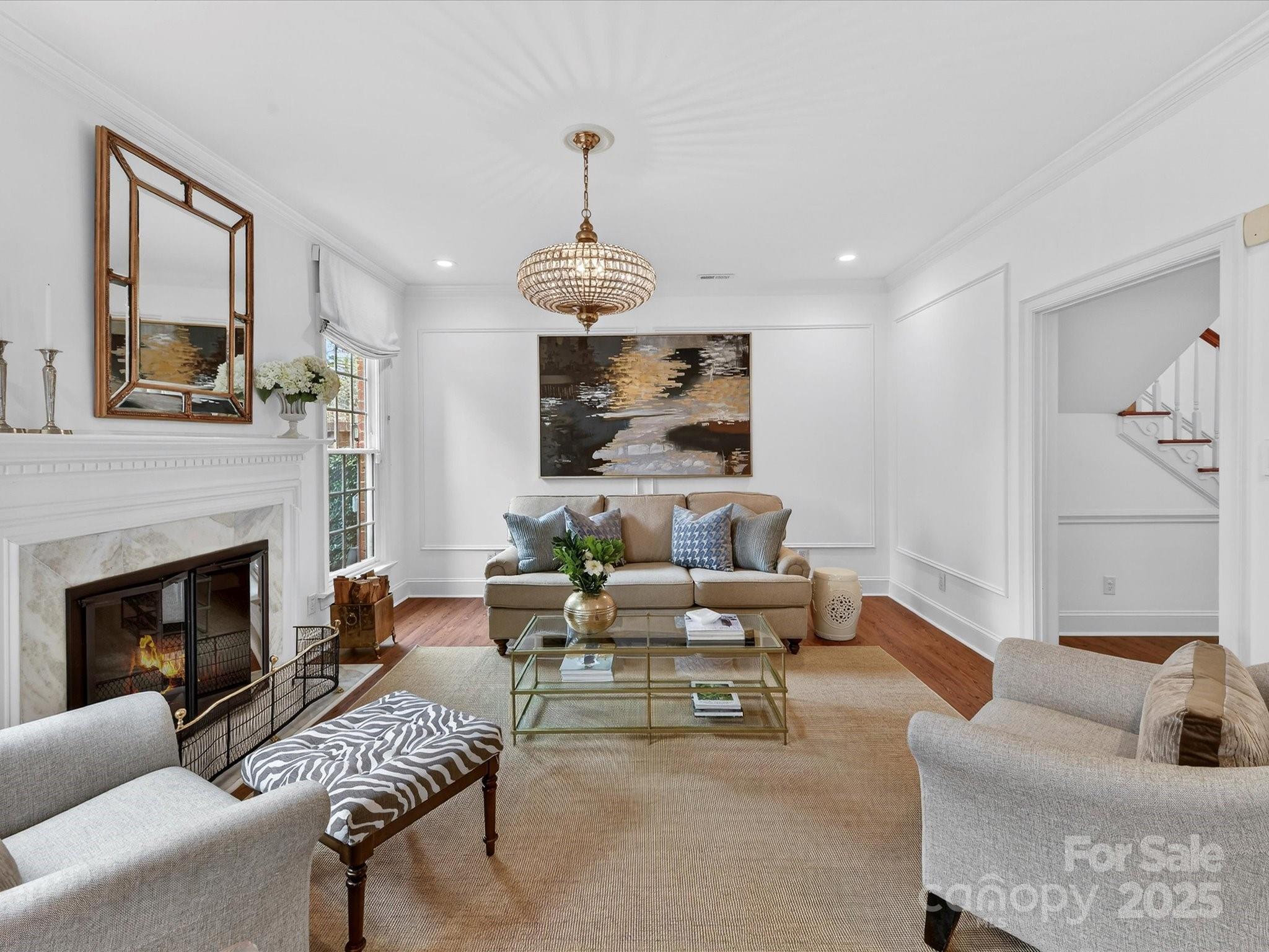 2813 Sharon View Road Charlotte, NC 28210 - Photo 9 of 40 a living room with furniture and a fireplace