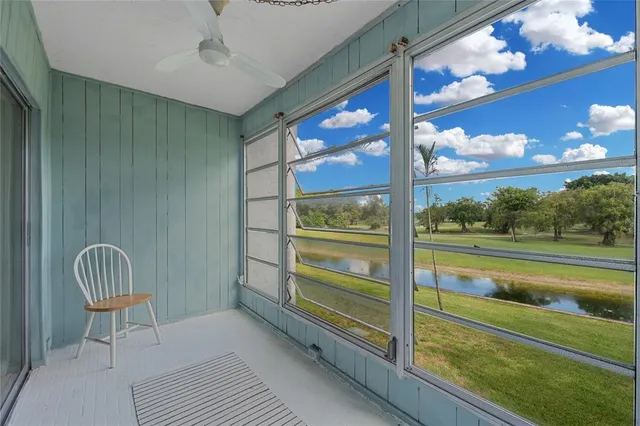 a view of a glass door