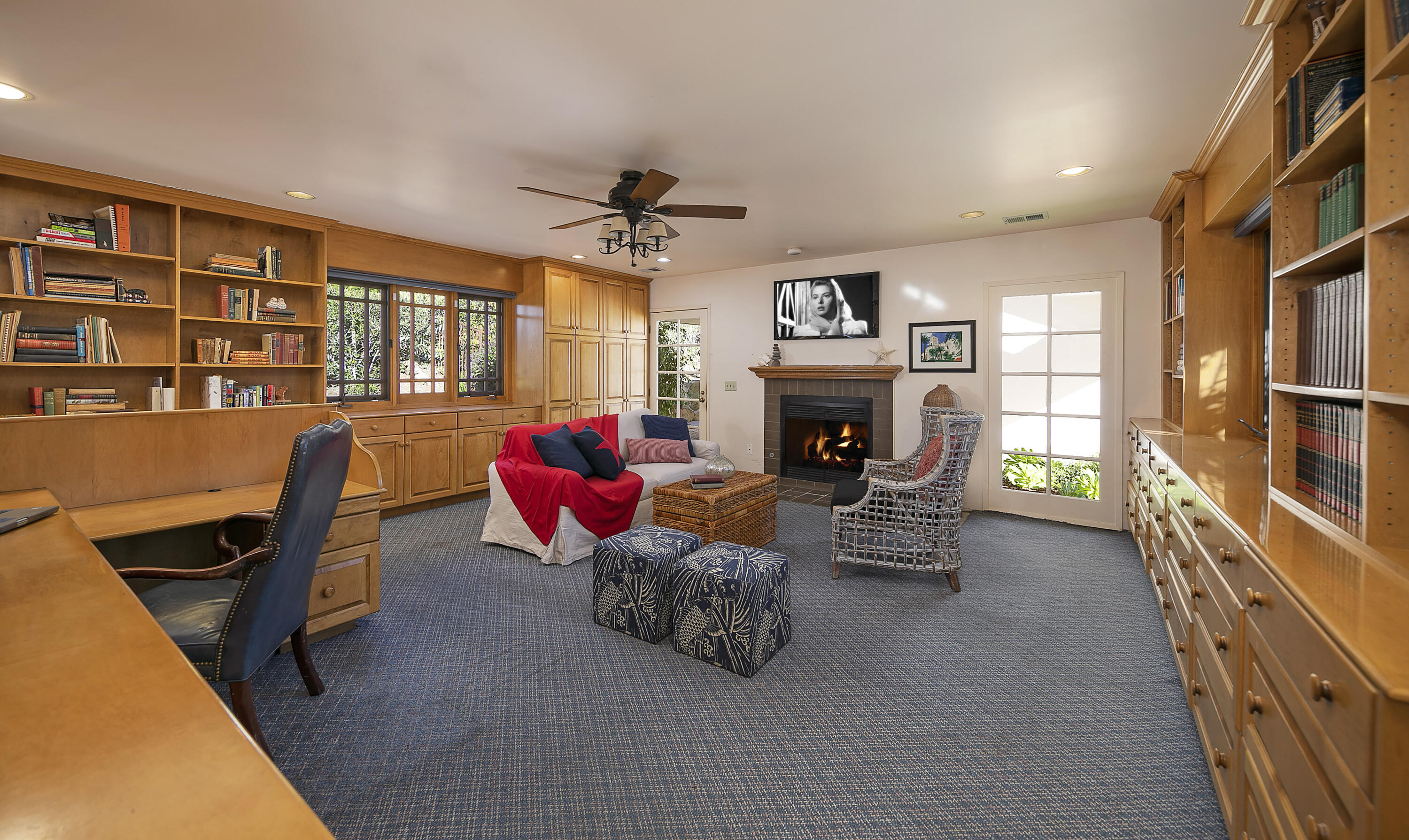 1320 Mission Ridge Road Santa Barbara, CA 93103 - Photo 13 of 27 a living room with furniture and a fireplace