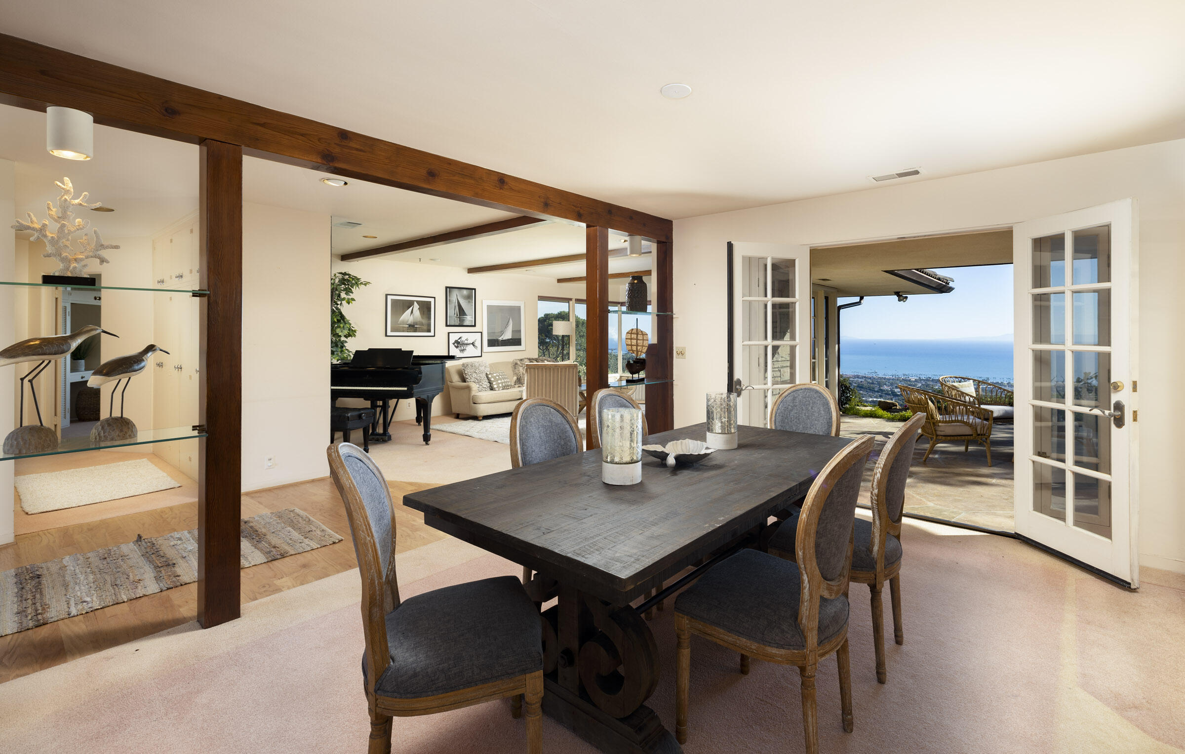 1320 Mission Ridge Road Santa Barbara, CA 93103 - Photo 7 of 27 a view of a dining room with furniture and wooden floor