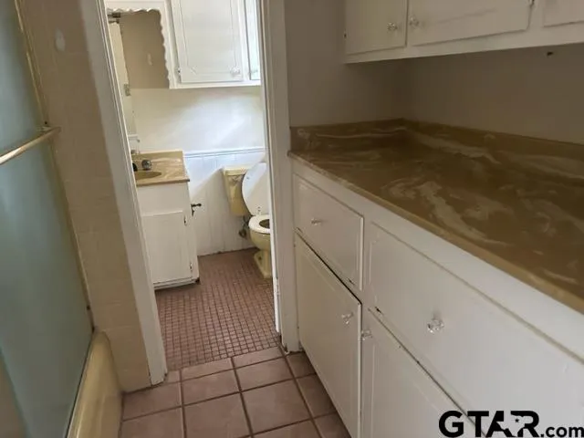 a bathroom with a sink and toilet