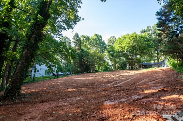 a view of a yard with a tree