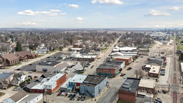 an aerial view of a city