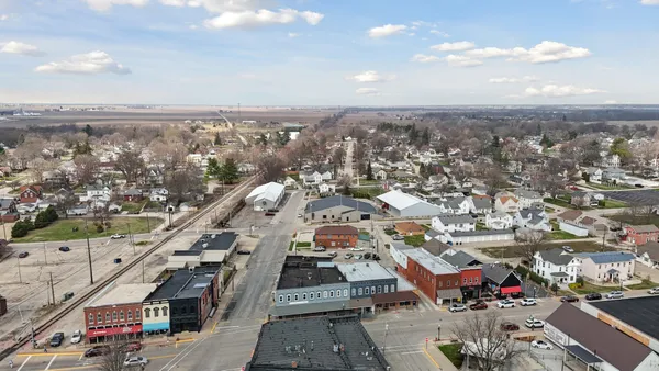 an aerial view of a city