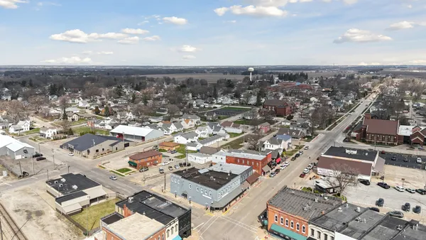 an aerial view of a city