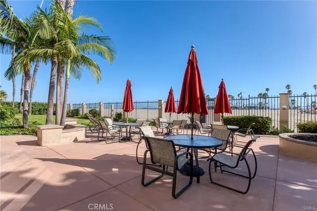 a view of pool with outdoor seating