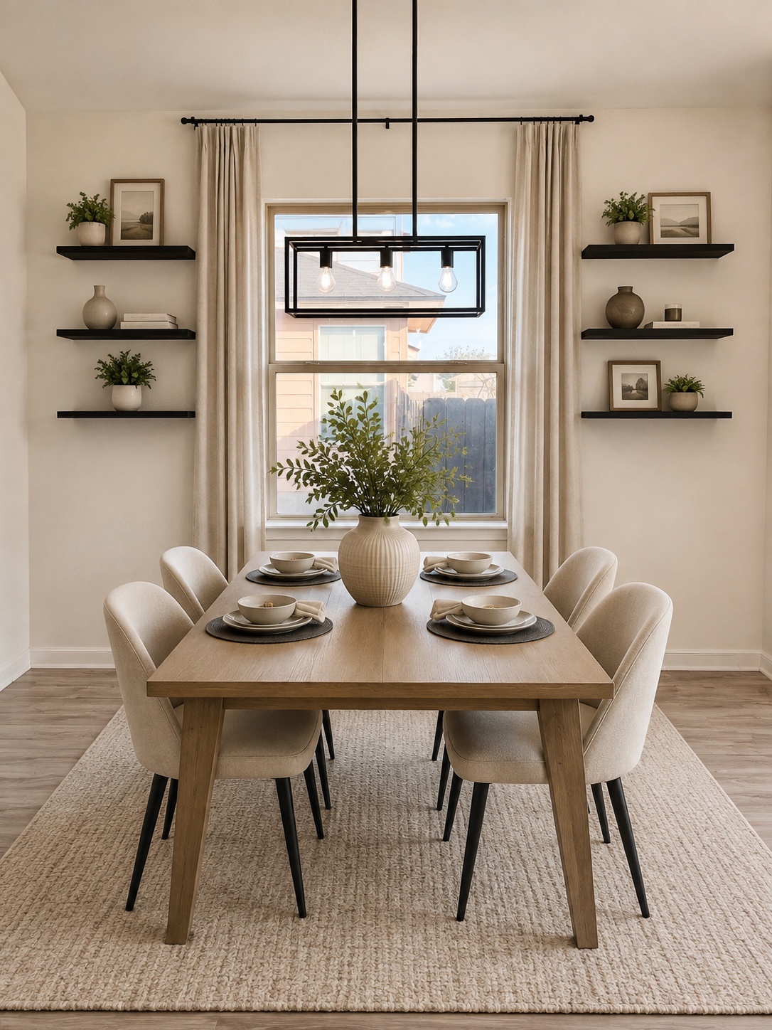 606 Old Peak Road Georgetown, TX 78626 - Photo 3 of 23 A well-lit dining area features a stylish chandelier, providing ample light for meals and gatherings. (Virtually Staged)
