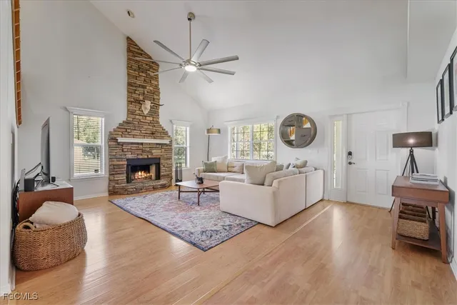 a living room with furniture