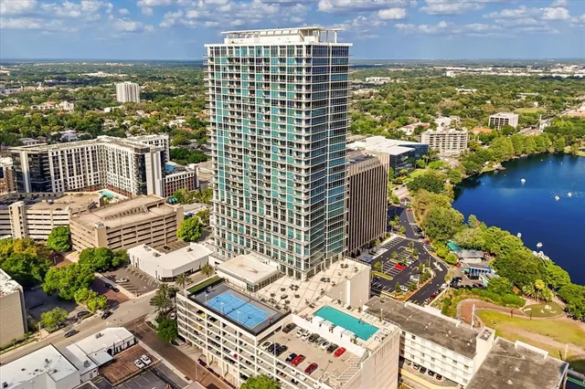 a view of city with ocean view