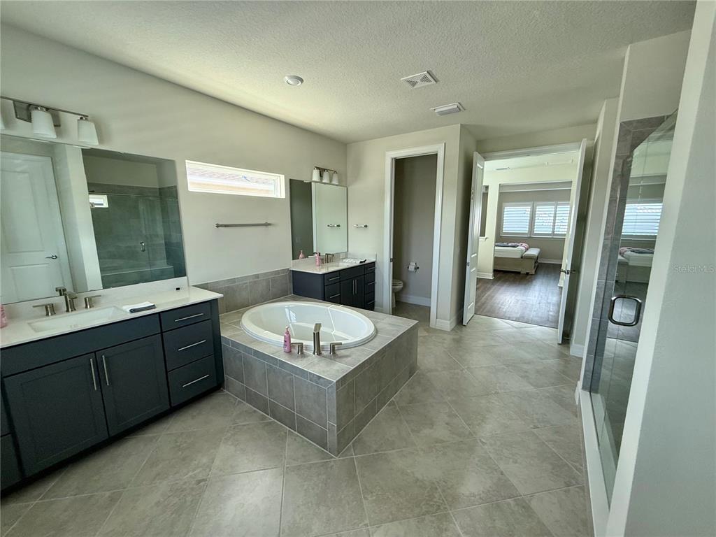 8441 Pk Clf Way Orlando, FL 32836 - Photo 35 of 59 a spacious bathroom with a tub double vanity sink and a mirror