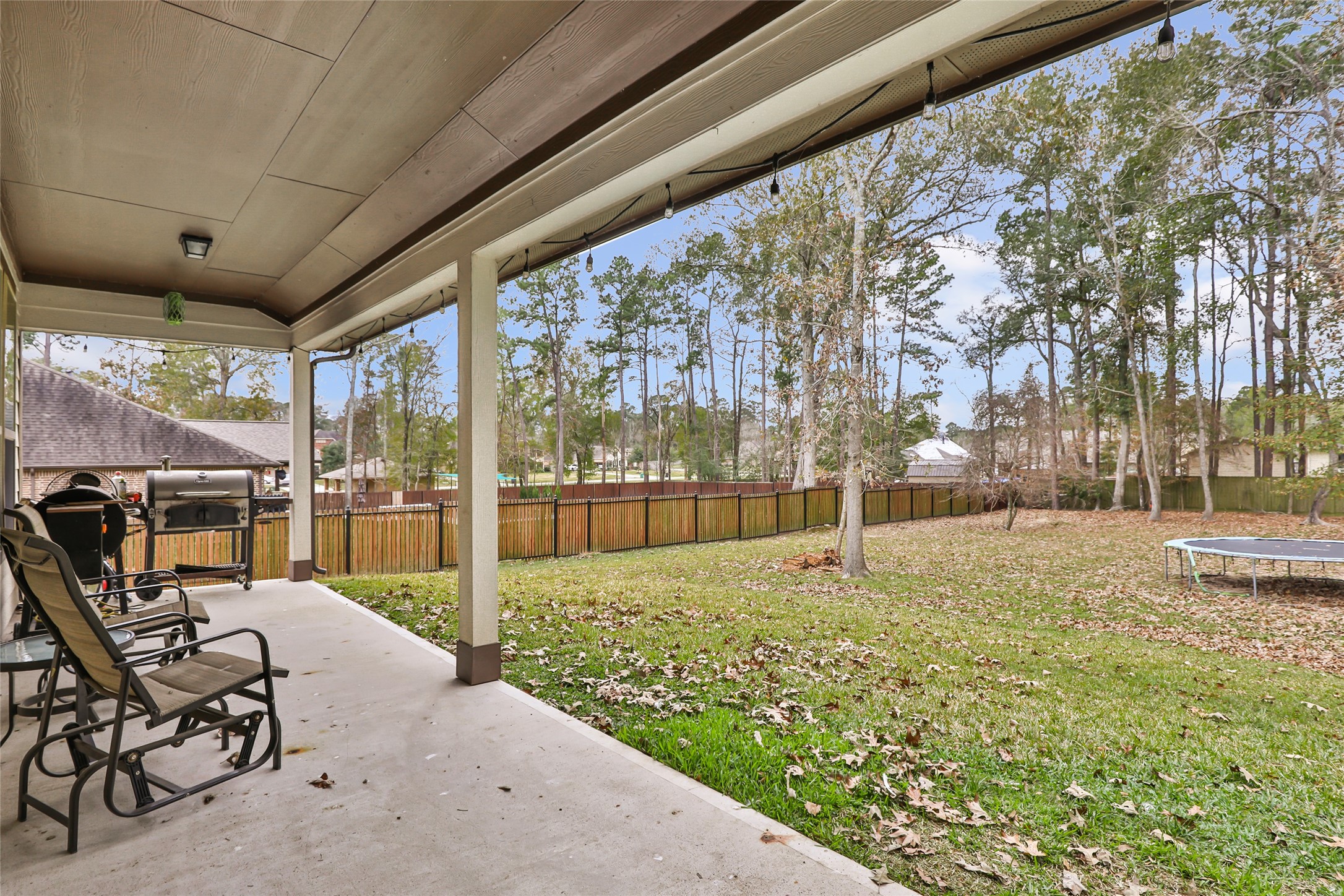 28511 Riverside Crest Lane Houston, TX 77336 - Photo 35 of 40 Covered Back Patio overlooking your Fully Fenced Backyard complete with Egg Laying Chickens