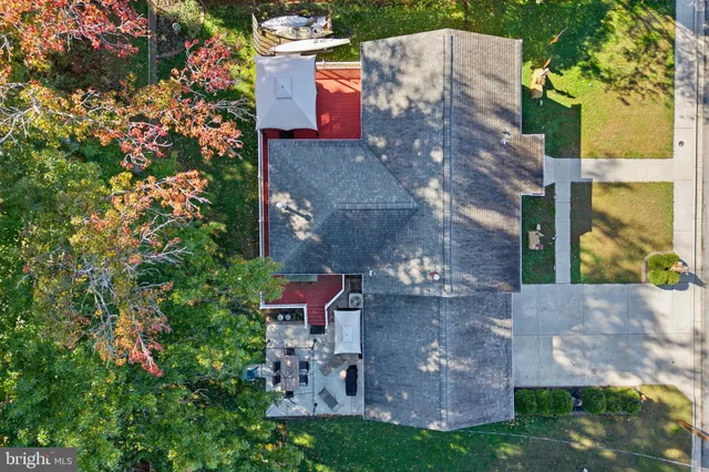 an aerial view of a house