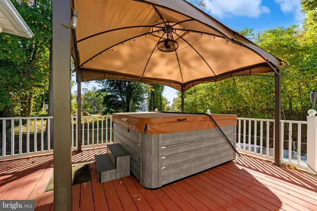 a view of outdoor space with wooden floor and yard