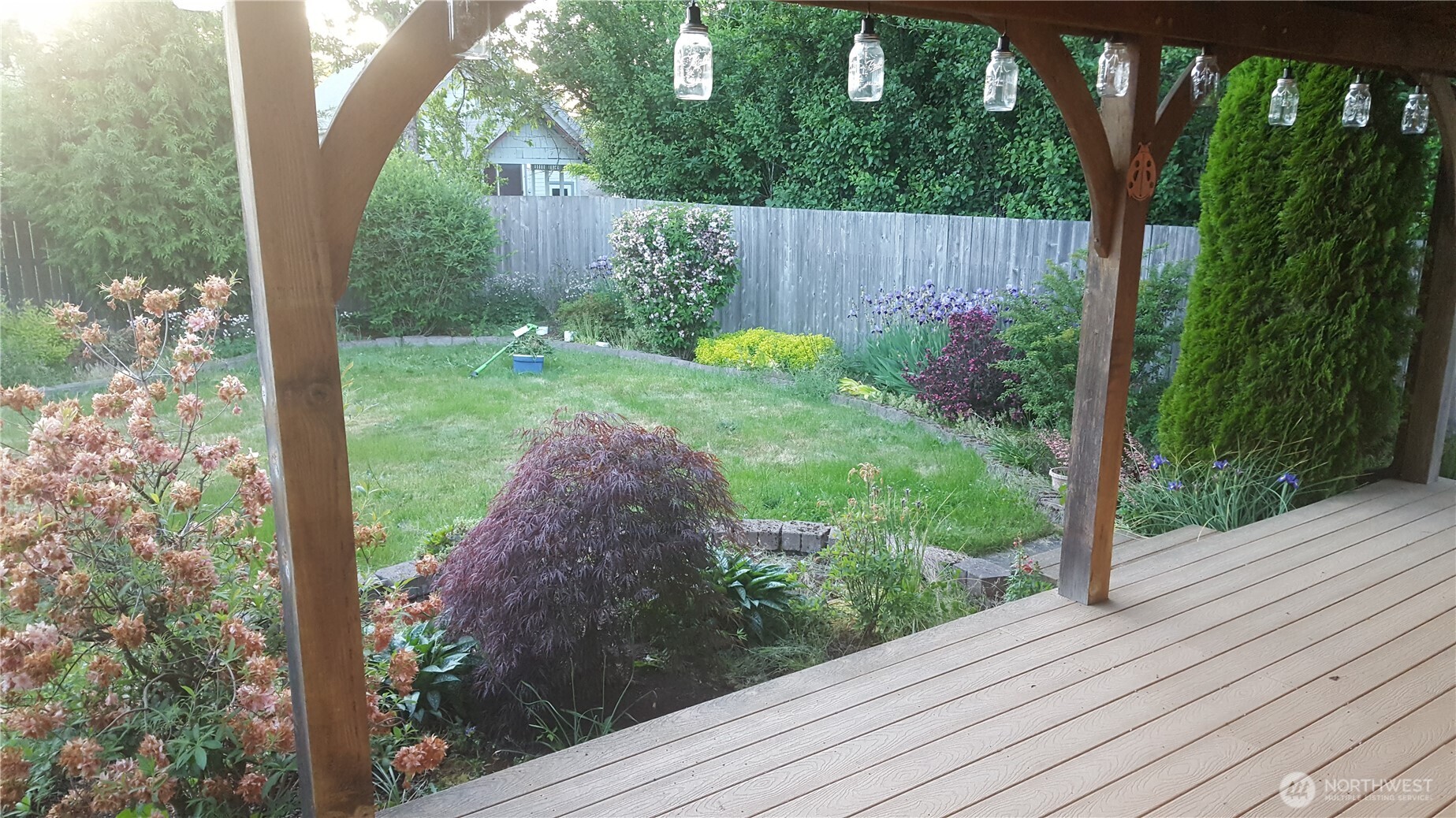 215 James Street Roy, WA 98580 - Photo 5 of 26 a view of a backyard with potted plants and large tree
