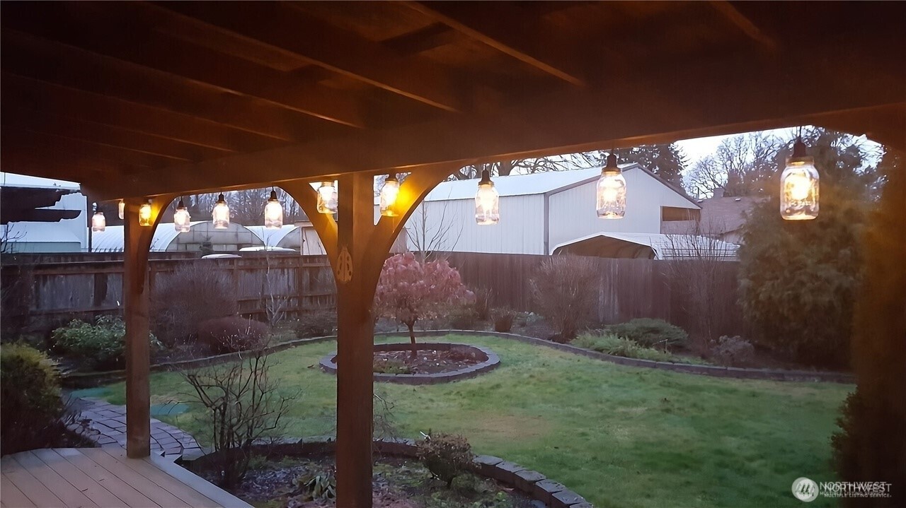 215 James Street Roy, WA 98580 - Photo 6 of 26 a view of backyard with plants and outdoor seating